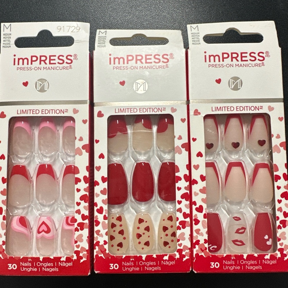 imPRESS Valentine's Collection Press-On Nails 3 pack
